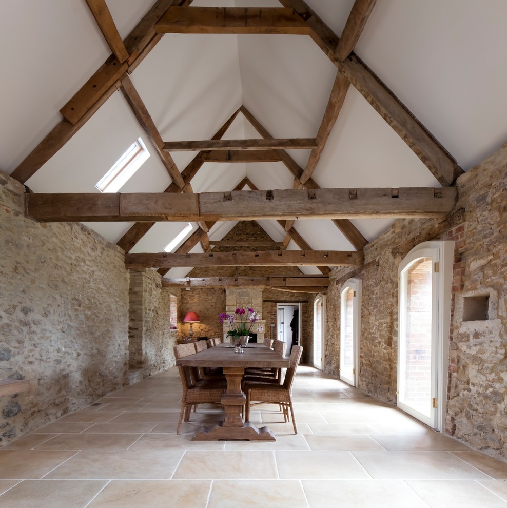 Inspiration for a country open plan dining in Gloucestershire.