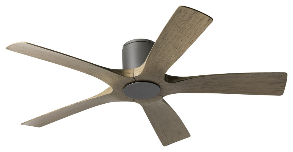 Aviator 5Blade Flush Mount Ceiling Fan, Graphite/Weathered Gray