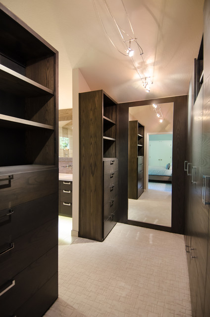 Master Bedroom Walk Through Closet Custom Cabinetry - Contemporary