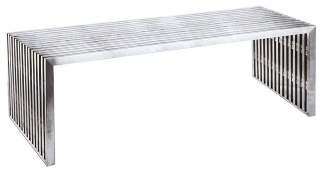 Zeta Long Stainless Steel Bench by Mod Decor