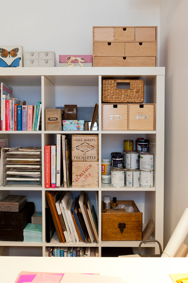 Photo of an eclectic home office in Perth.