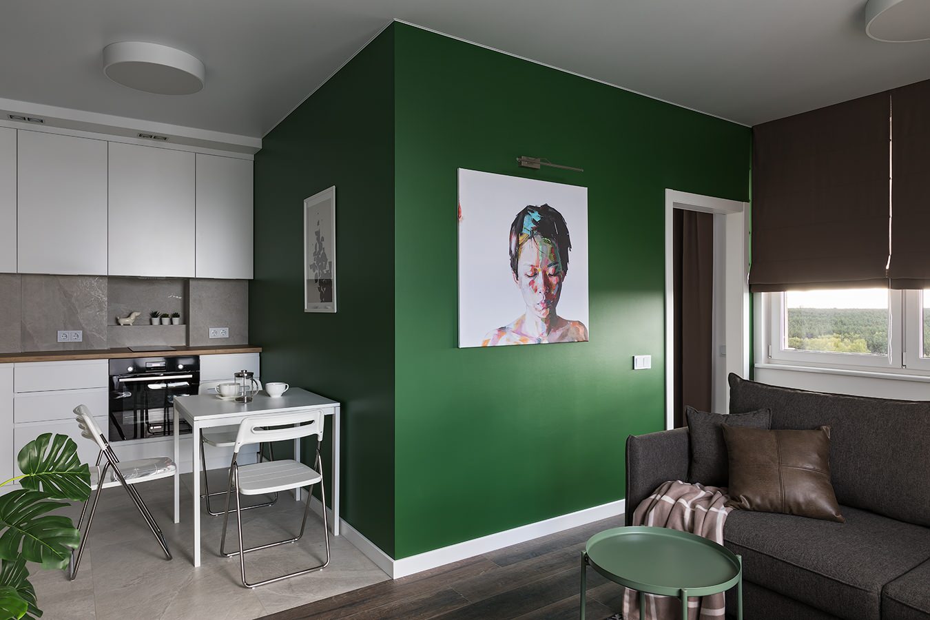 Арендная квартира с зеленой стеной в г. Минске.