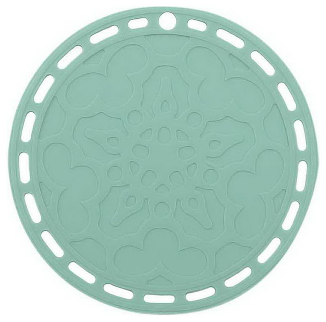 Creative Home Large Silicone Table Mats, Round Green Placemats