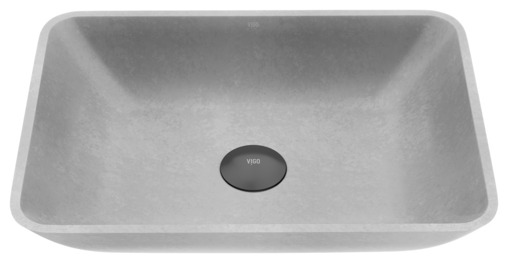 VIGO 18.125 in. L x 13 in. W Rectangular Bathroom Vessel Sink