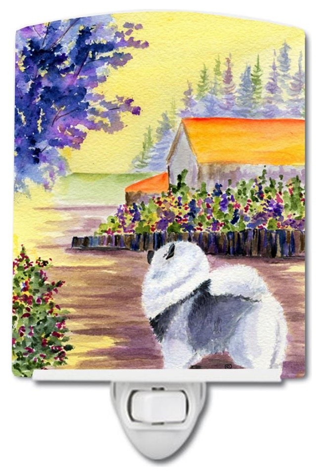 Keeshond Ceramic Night Light Contemporary Nightlights by the