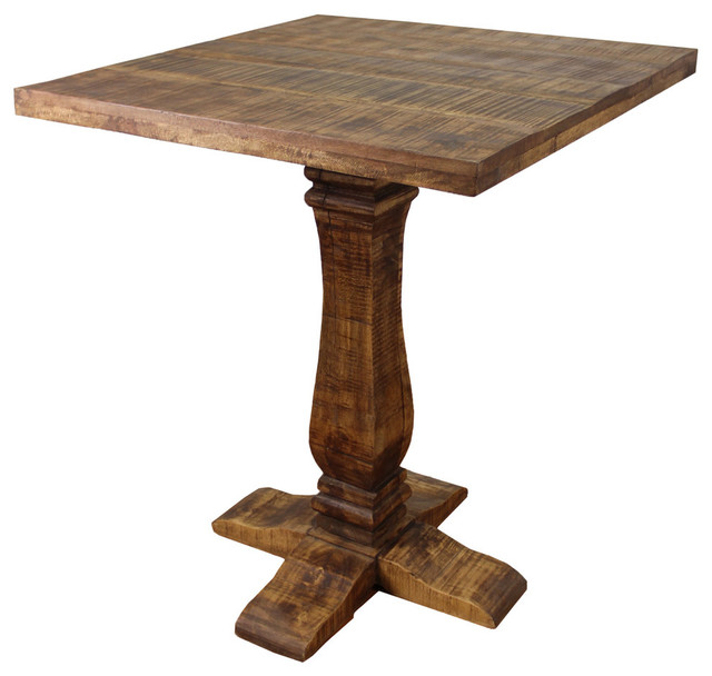Golden Pedestal Bar Table Rustic Indoor Pub And Bistro Tables by