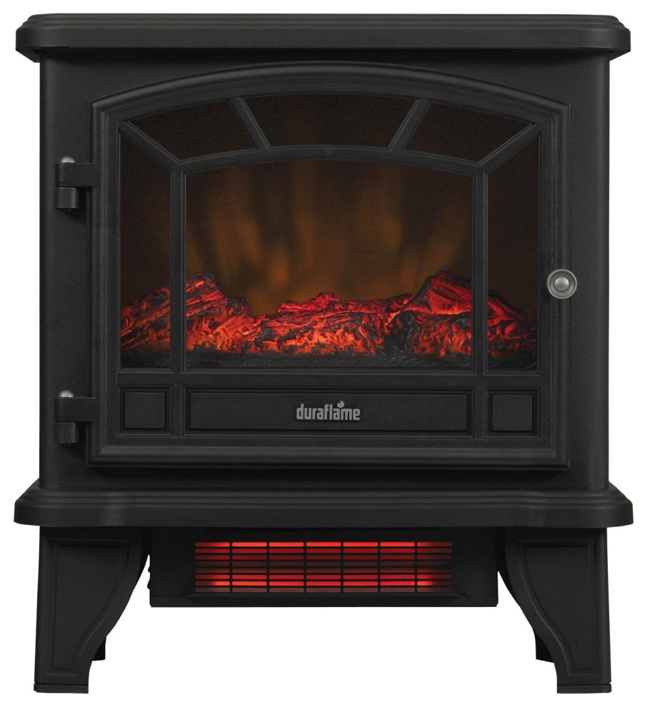 Duraflame 550 Black Infrared Freestanding Electric Fireplace Stove with