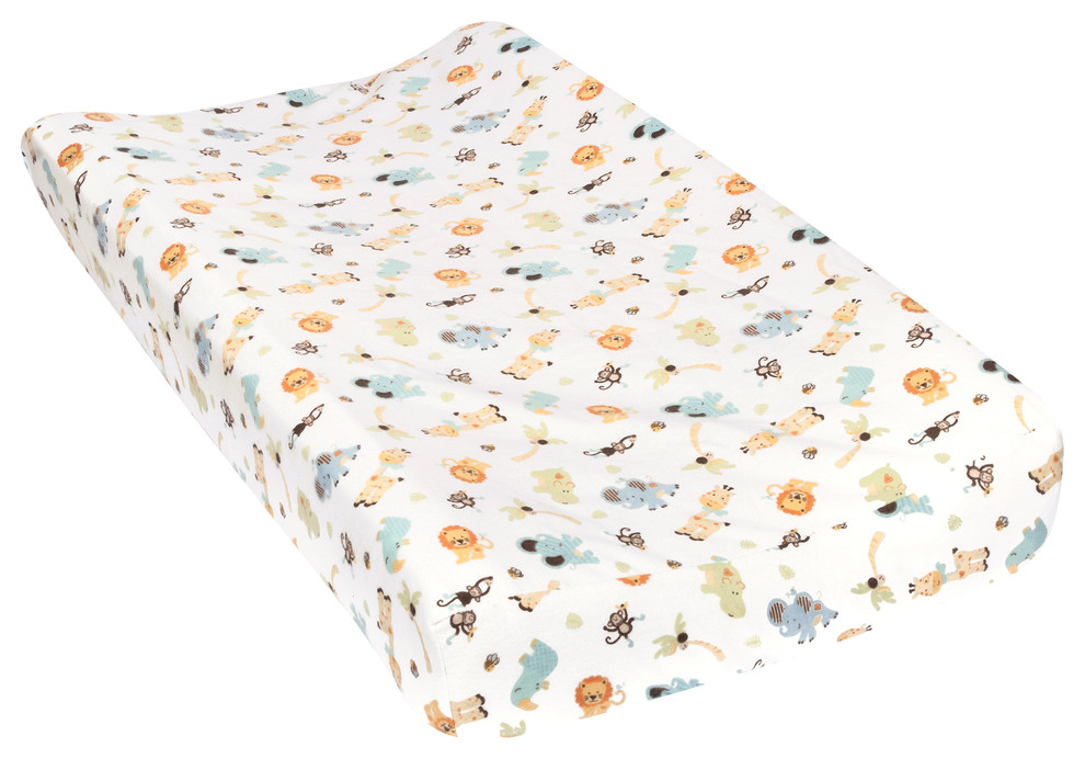 Trend Lab Jungle Friends Deluxe Flannel Changing Pad Cover
