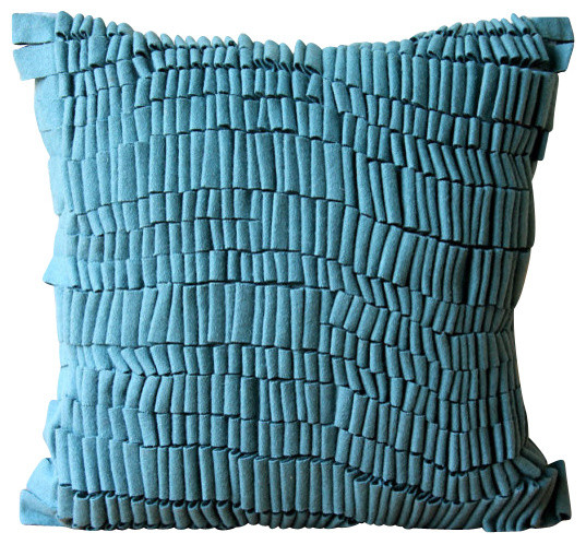 blue textured pillows