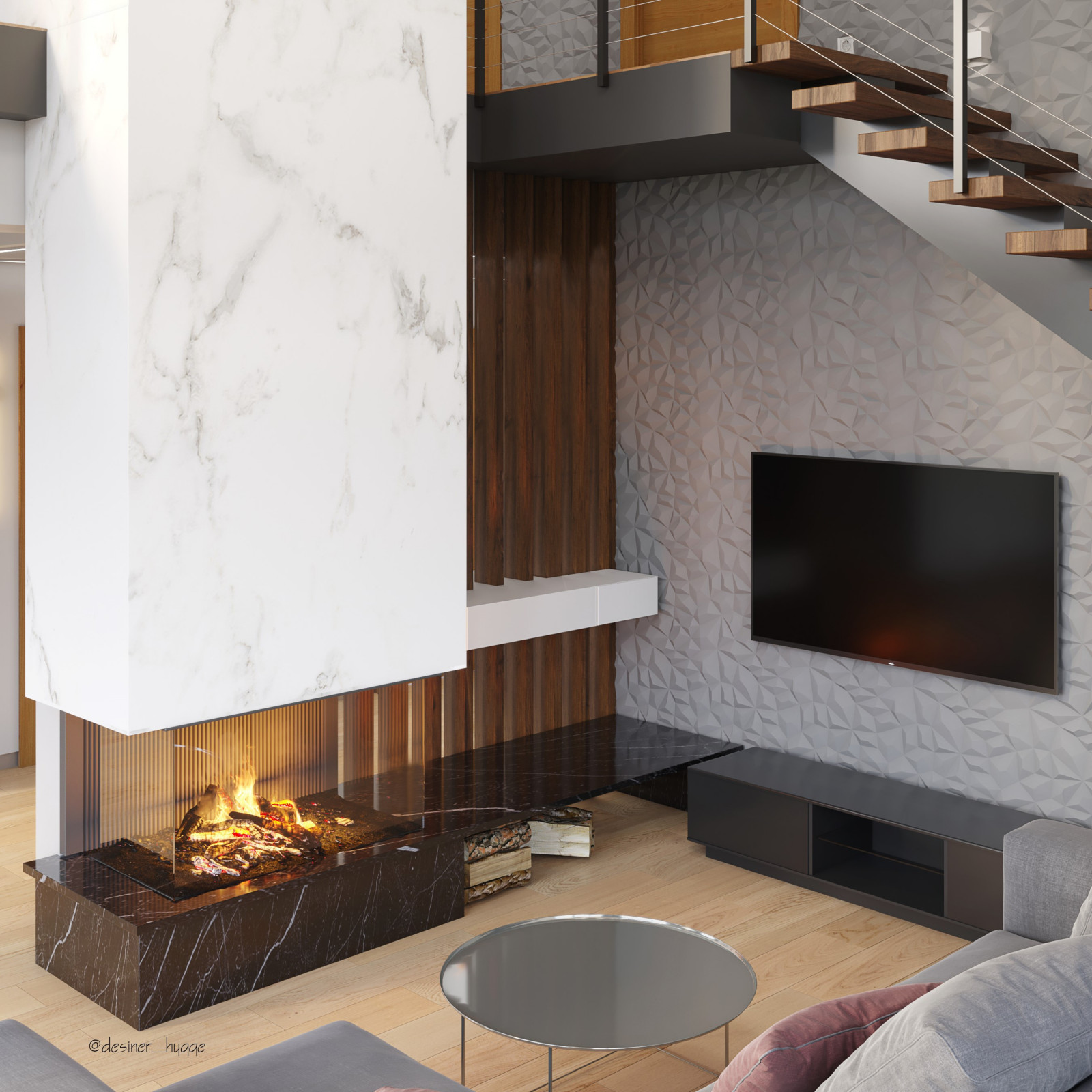 Гостиная с камином