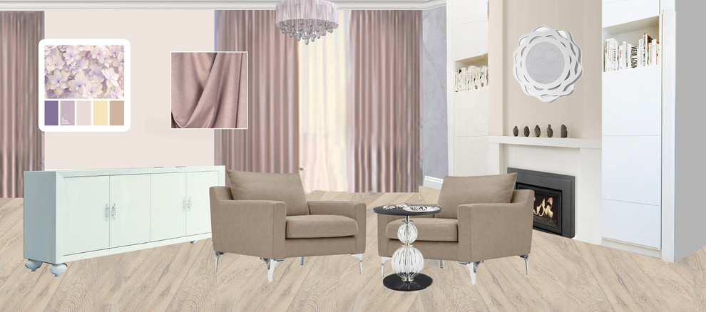 Эскизный проект гостиной в стиле неоклассика