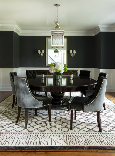 When To Use Black In The Dining Room, Dining Room Wall Colors With Black Furniture