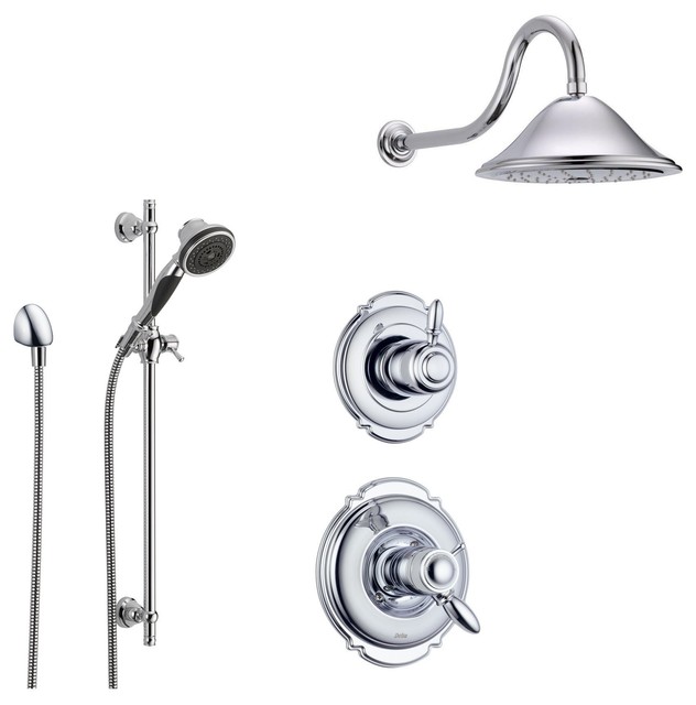 Delta Victorian Collection Chrome Finish Custom Shower System Delta Victorian Collection Chrome Finish Custom Shower System Ss17t5582 Transitional Showerheads And Sprays By Faucetlist Inc