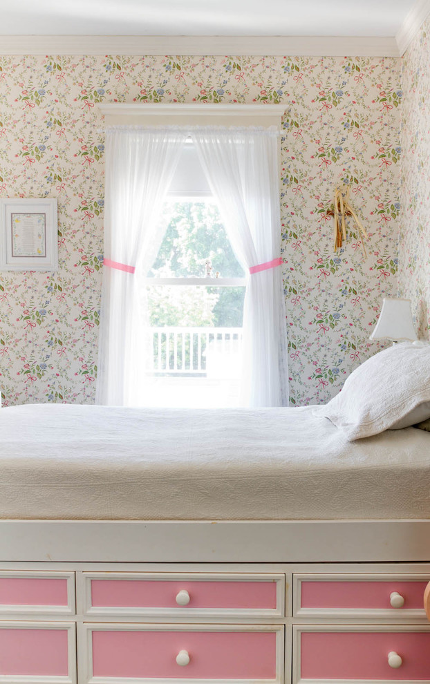 This is an example of a traditional kids' bedroom for girls in New York.