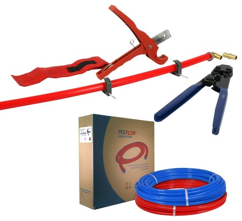 Pex Starter Kit Crimper & Cutter Tools, 3/4-In Brass Elbow & Coupling Fitting