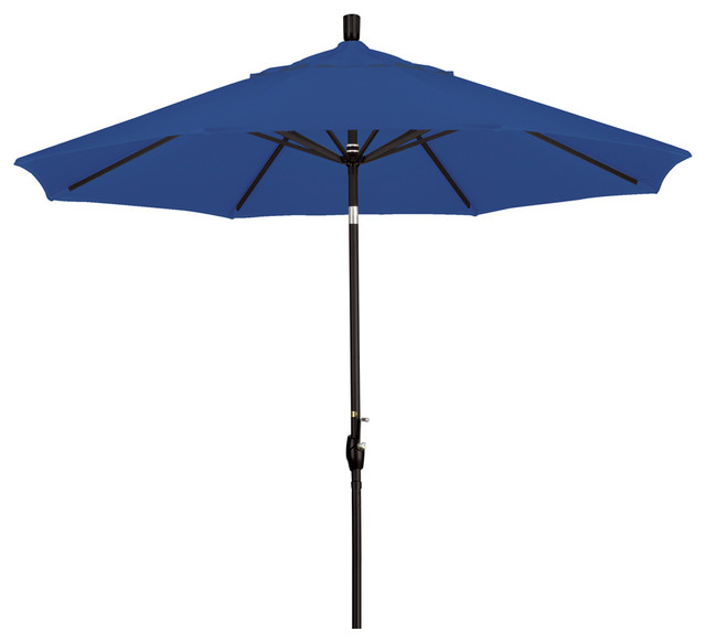 9 Foot Olefin Fabric Aluminum Crank Lift Push Tilt Market Umbrella Black Pole Contemporary Outdoor Umbrellas By Western Sierra Trading Company