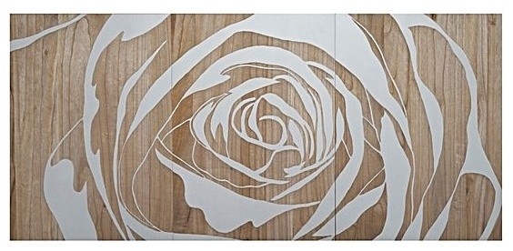 Rose Carved Triptych Wall Art