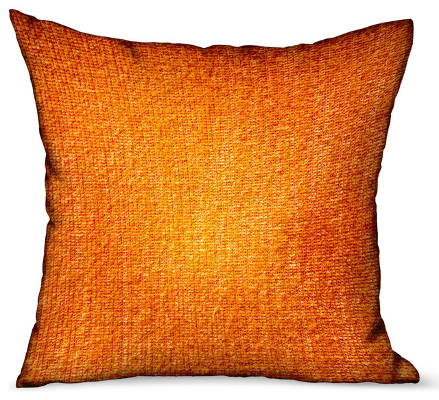 Bittersweet Ember Orange Solid Luxury Outdoor/Indoor Throw Pillow 18"x18"