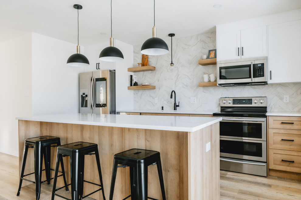 Transitional kitchen photo in Edmonton