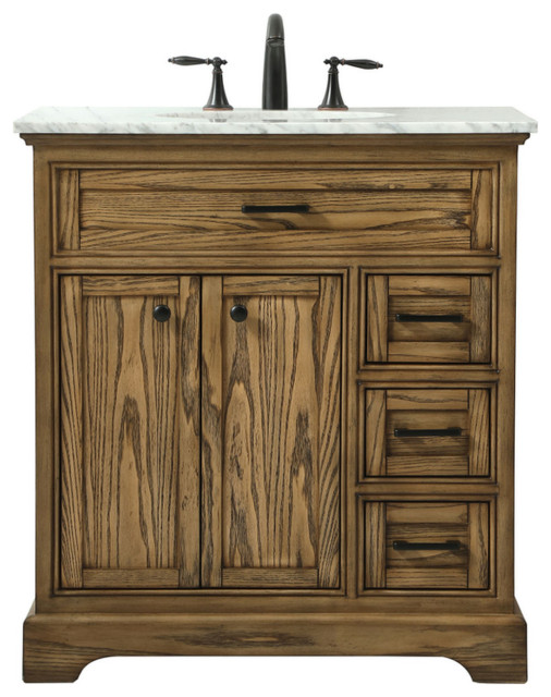 32" Single Bathroom Vanity, Driftwood, Vf15032Dw Transitional Bathroom Vanities And Sink