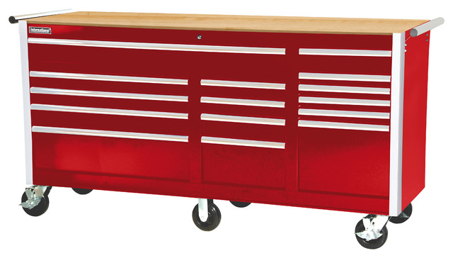 75 15 Drawer Deep Tool Cabinet With Hardwood Top Red 75 15 Drawer Deep Tool Cabinet With Hardwood Top