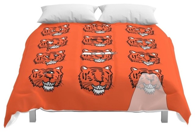 Society6 Eyes Of The Tiger Comforter Contemporary Comforters