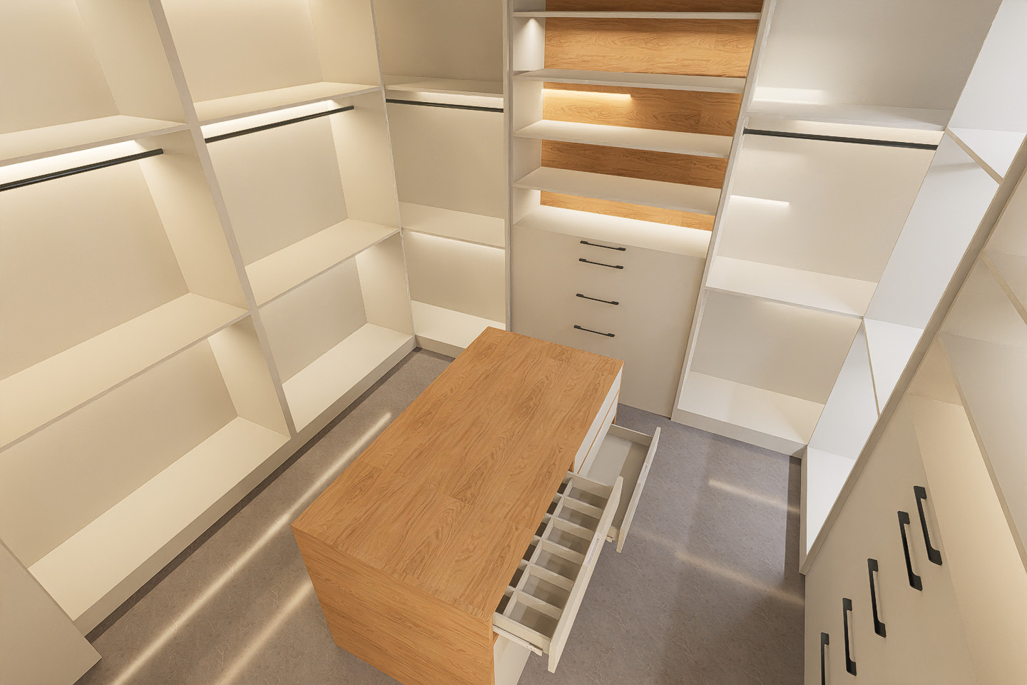 Closet and kitchen in Texas, USA