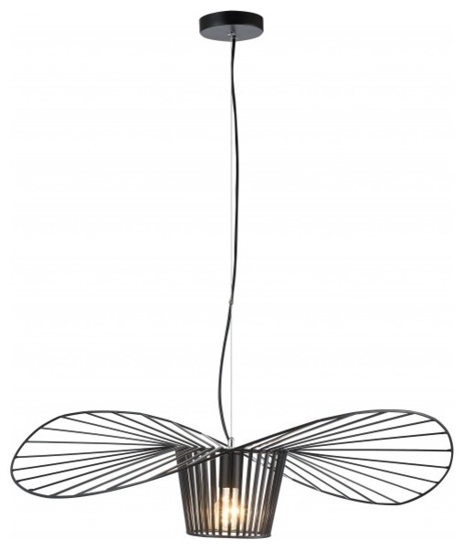 Single Pendant Black Iron Wire Hat, What Is The Black Wire In A Light Fixture
