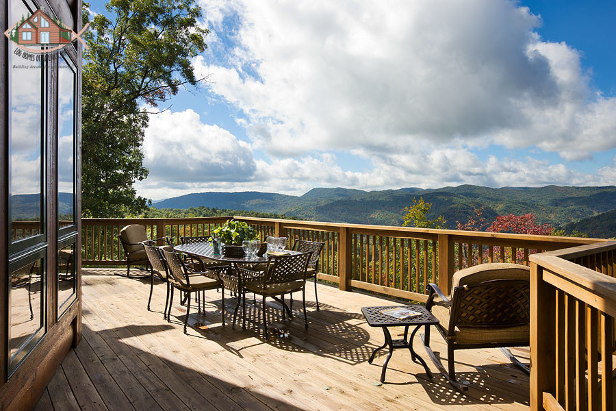 Deck - large rustic deck idea in Charlotte