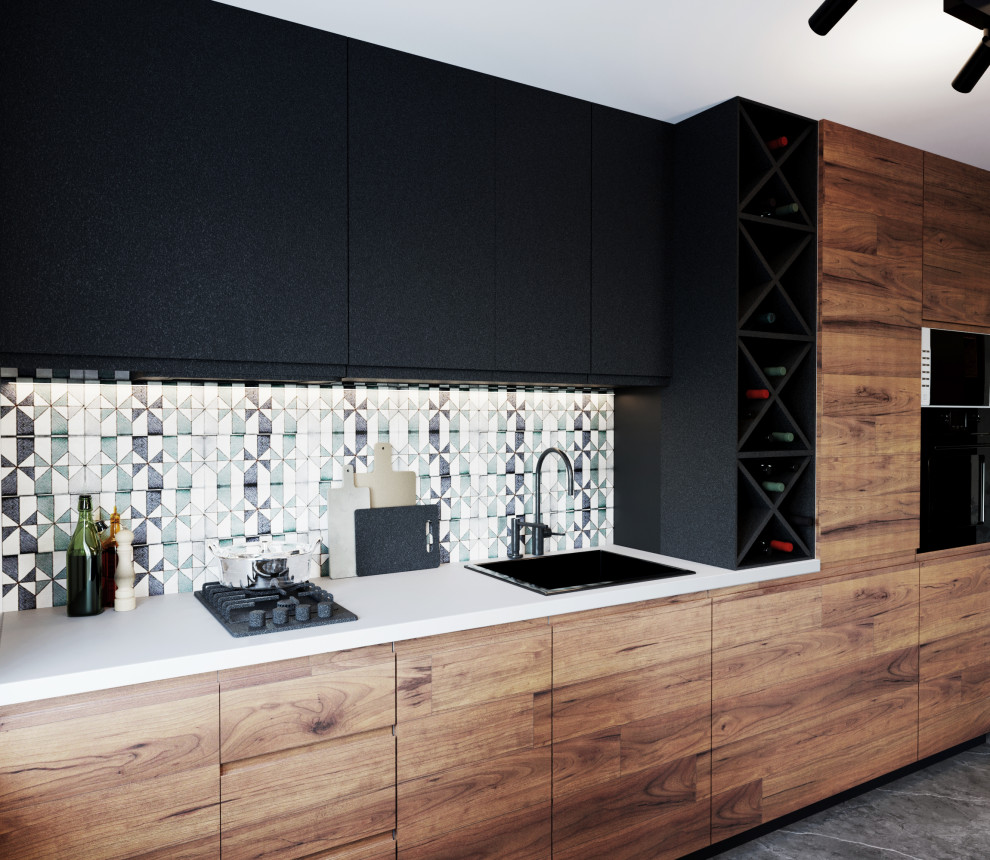 Квартира с деревянными элементами