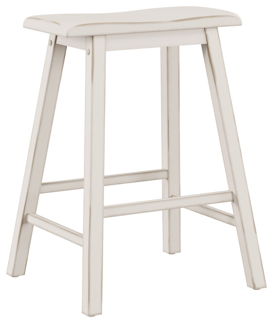 Hillsdale Moreno Wood Backless Counter Height Stool with Saddle Style