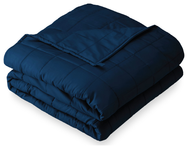 Weighted Blanket, Minky Fleece Dark Blue, 40"x60", 10lb