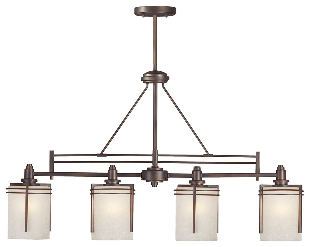 Signature 4 Light Island Light in Antique Bronze Craftsman Kitchen