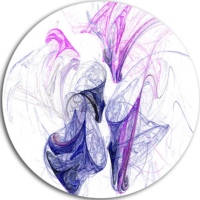 Colored Smoke Purple Abstract Digital Art Disc Metal Wall 11