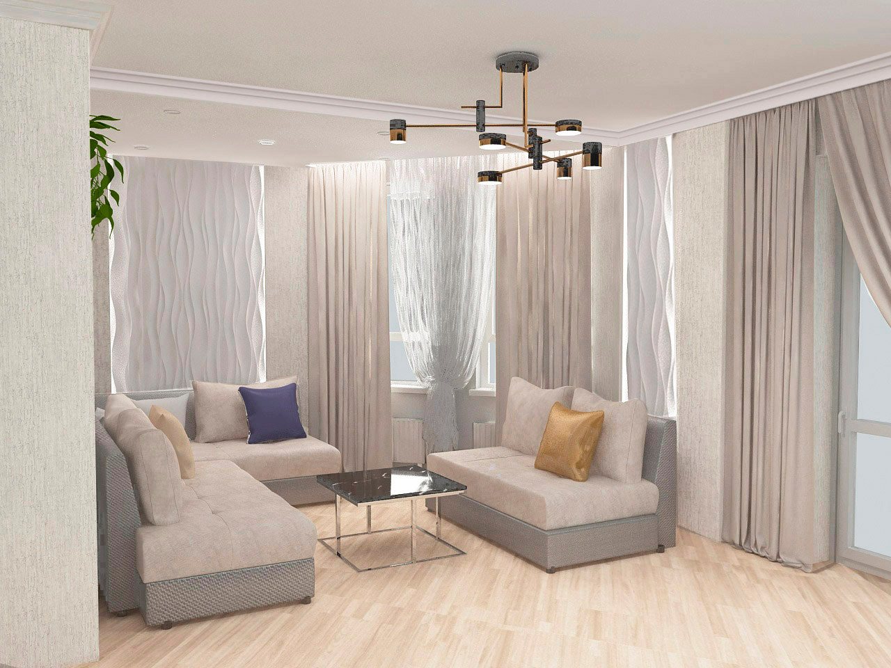 Гостиная в  ж/к Солдатская слободка