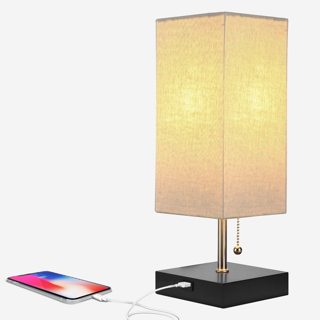 Brightech Grace Usb Led Desk Bedside Table Lamp Classic Black