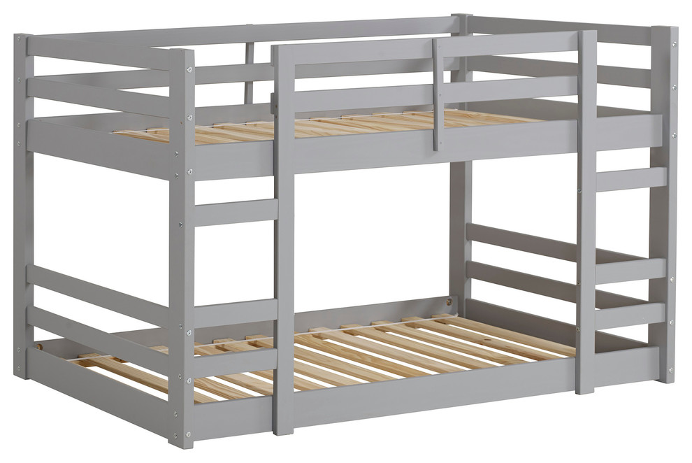 Low Wood Twin Bunk Bed Transitional, Furniture Of America Williams Twin Xl Over Queen Bunk Bed