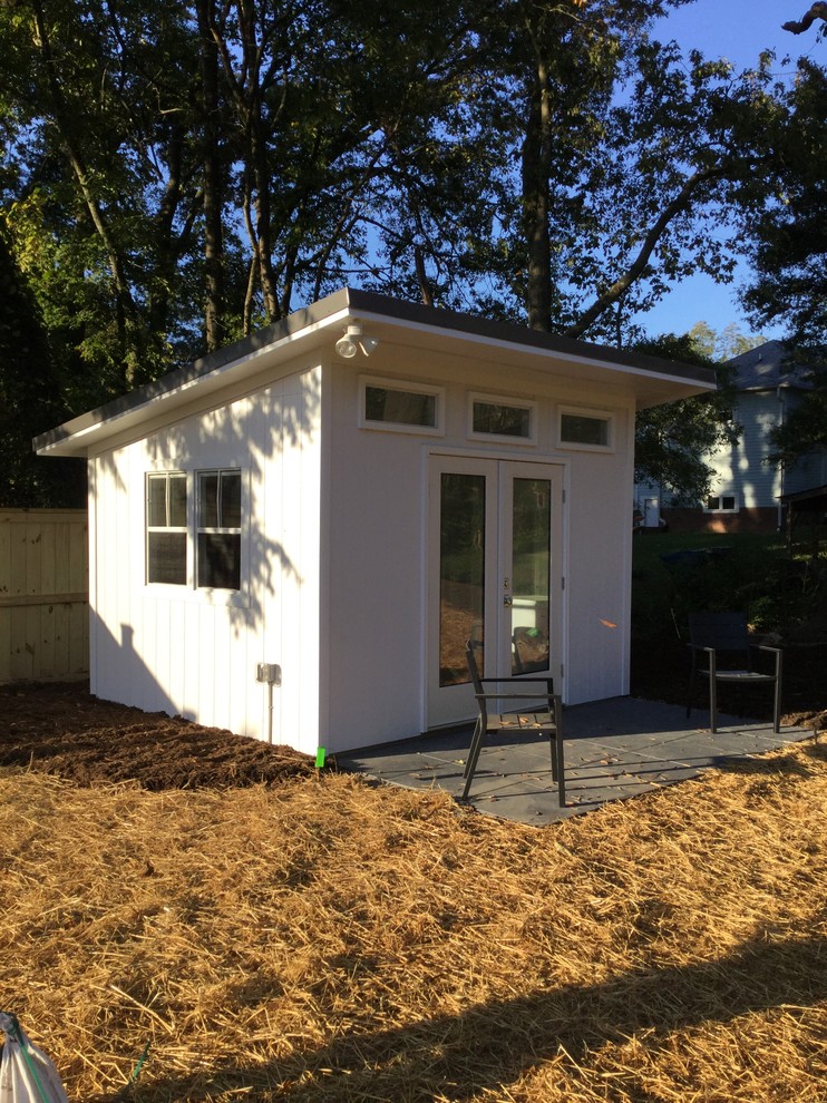 This is an example of a contemporary shed and granny flat in Raleigh.