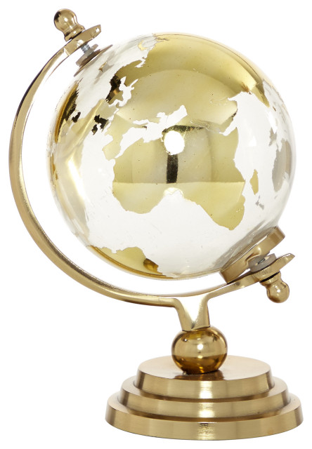 Traditional Gold Aluminum Metal Globe 52475