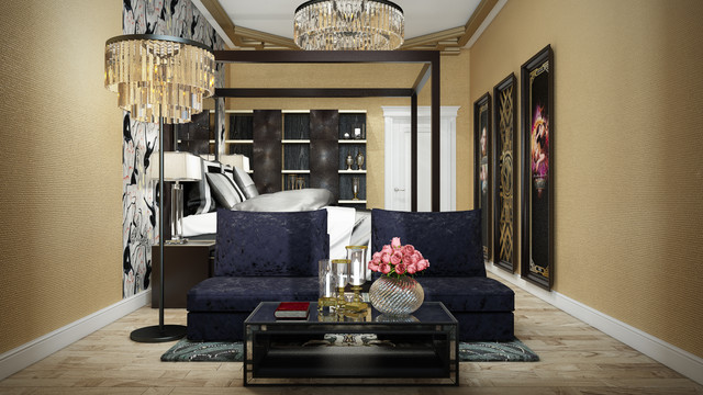 Great Gatsby Inspired Bedroom Contemporary Bedroom