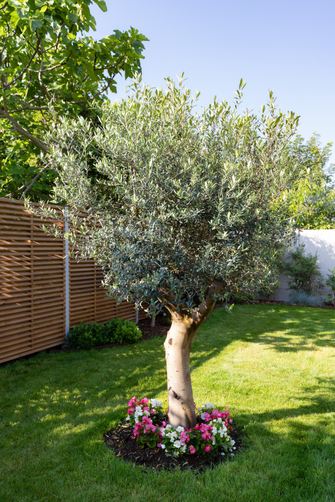 Inspiration for a mid-sized traditional partial sun backyard landscaping in Paris for summer.