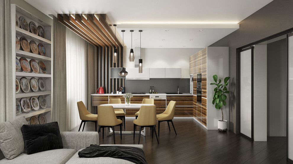 Дизайн интерьера кухни-гостиной