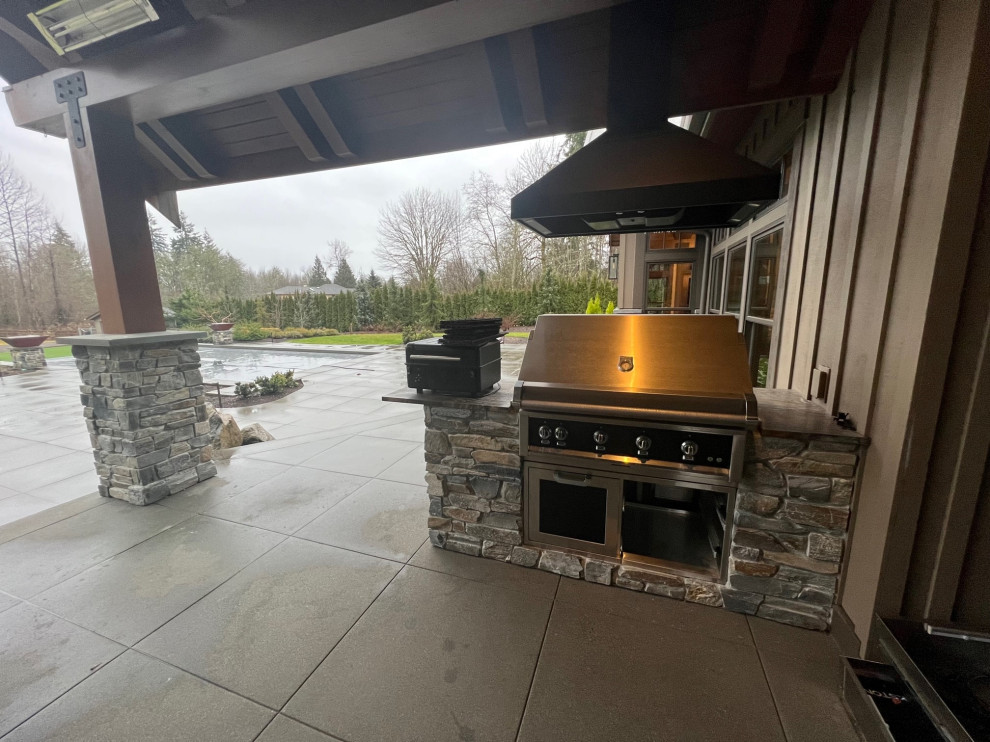 Outdoor Kitchen Extension Retrofit Craftsman Patio Seattle by