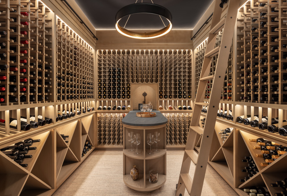Beach style wine cellar photo in Providence