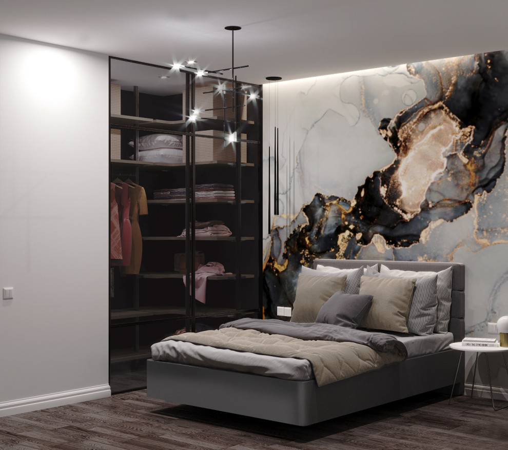 Спальня и гардеробная, 12 кв.м., ЖК Вершина