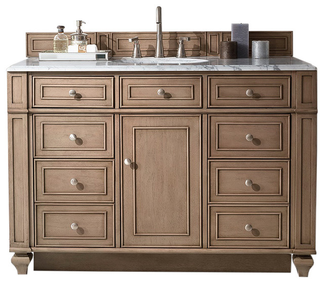 Bristol 48 Single Vanity White Washed Walnut Base Cabinet Only Traditional Bathroom Vanities And Sink Consoles By Lu Kitchen Bath Houzz Bristol 48 Single Vanity White Washed, 48 Kitchen Sink Base Cabinet