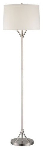 floor Lamp, Ps and white Fabric Shade, E27 Cfl 23w