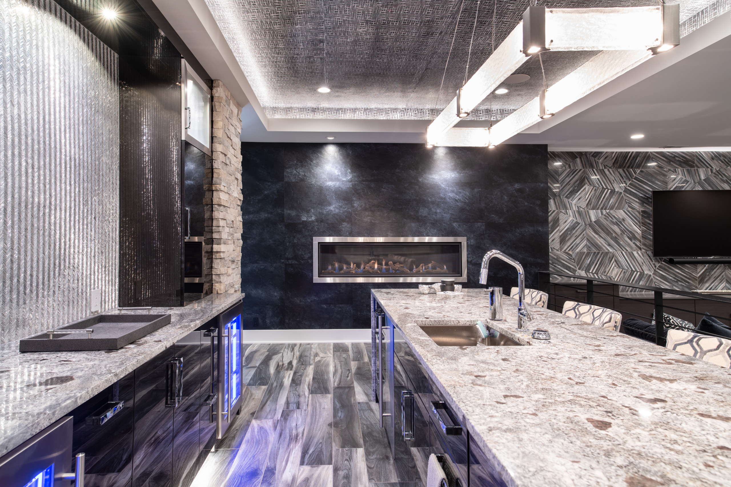 Modern Style Custom Basement | Sterling Ridge