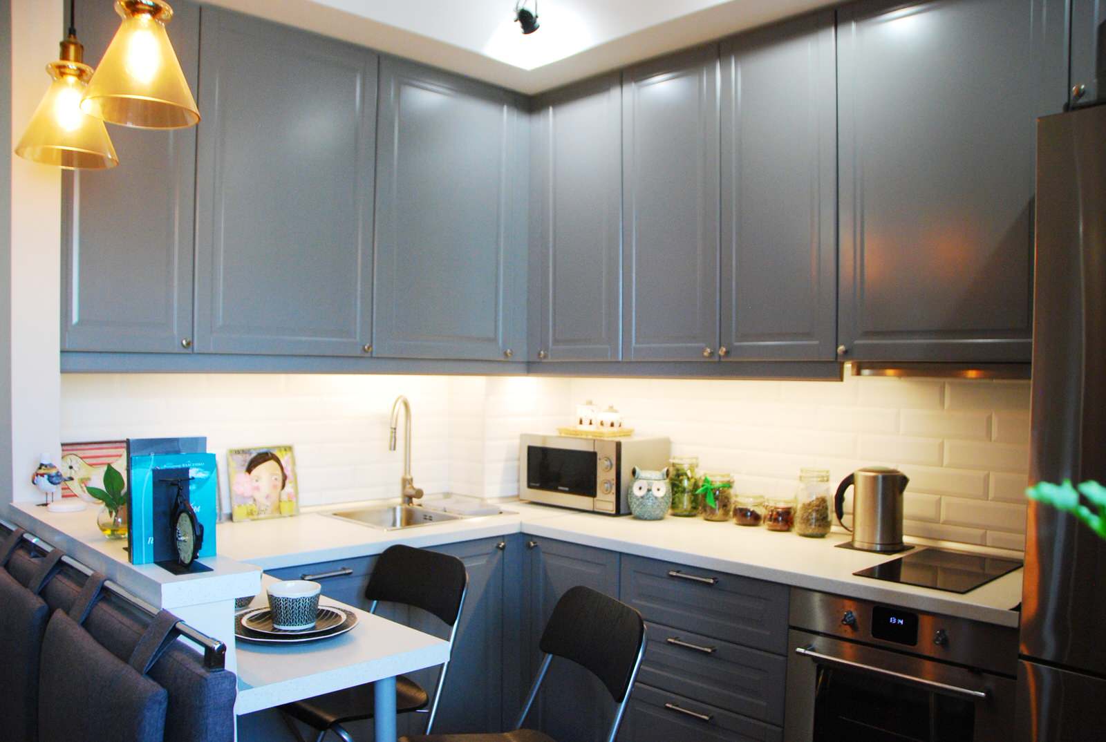 Кухня-гостиная в скандинавском стиле "Туманный Петербург"