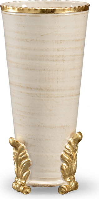 Italian Vase, Metallic Gold Details